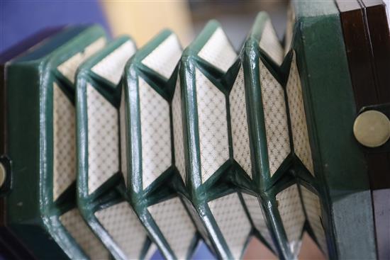 A C. Wheatstone rosewood concertina, 8.25in.
